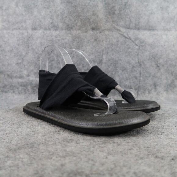 Sanuk Shoes Womens 7 Sandal Yoga Sling Comfort Active Flats Active Black Pull On - Picture 1 of 14
